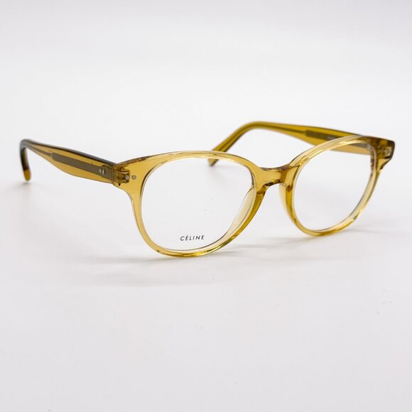 NEW CELINE CL50007I 039 EYEGLASSES WOMEN YELLOW ROUND EYEWEAR CELINE - Picture 4 of 10